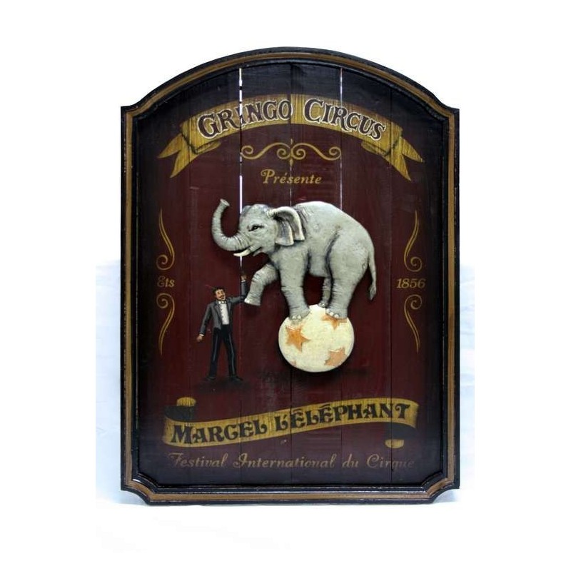 Cadre bois relief Marcel l'éléphant