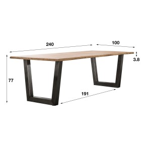 Table 240cm Acacia massif 38mm