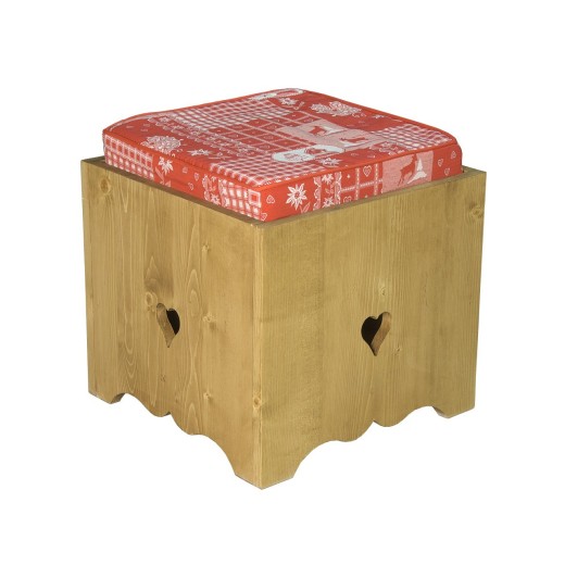 Tabouret pouf Chamonix avec assise tissu