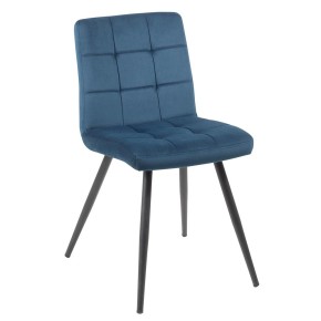 Chaise bleu matelassé