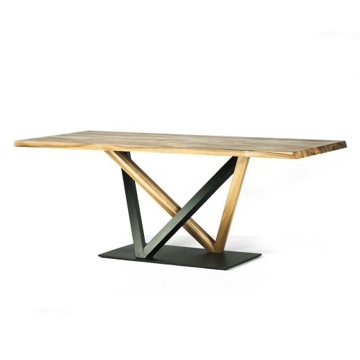 Table Versus chêne et métal 260cm