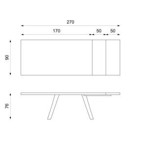 Table Xavier extensible 170-270cm