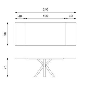 Table céramique extensible 160-240cm