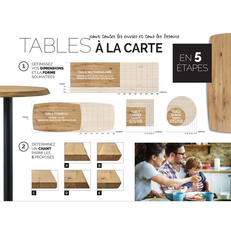 Tables à la carte