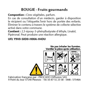 Bougie Noël 180g Fruits Gourmands