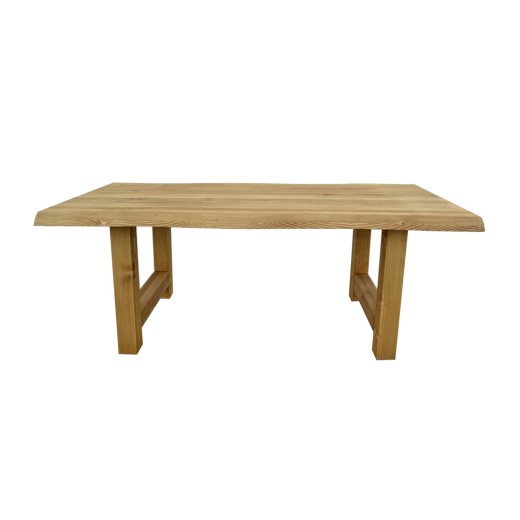Table repas 200cm avec plateau en forme de tronc