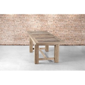 Table "ferme" teck massif + allonge